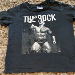 WWE Black and White The Rock Short Sleeve Tee